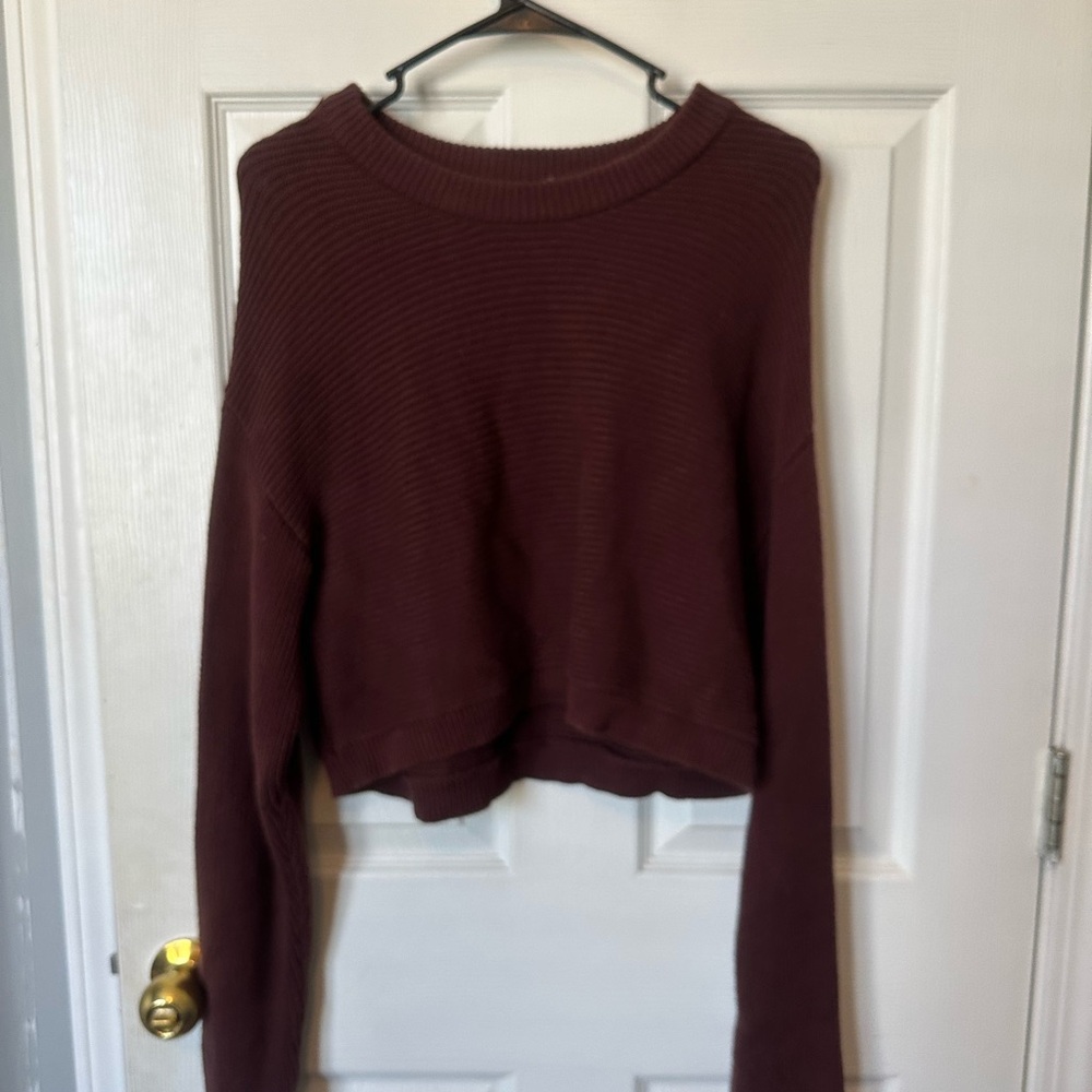 La Hearts Maroon Knit Top